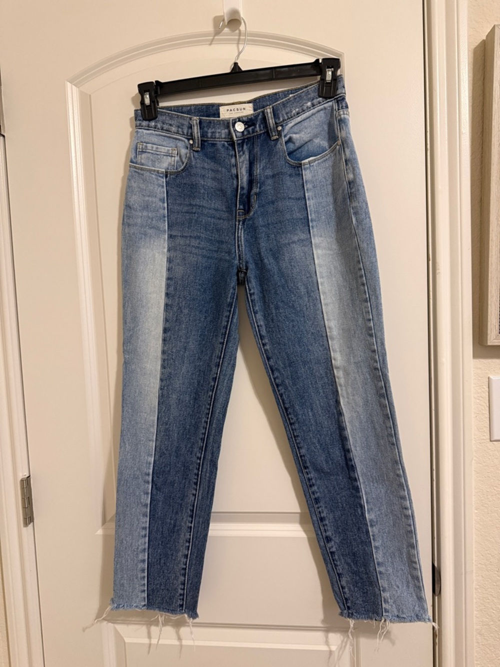 PacSun Two-Tone Blue Panel Vintage Icon Straight Leg Jeans